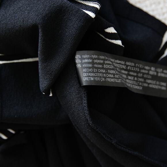 ZARA Knit Black and White Striped Midi dress size S - Picture 5 of 6